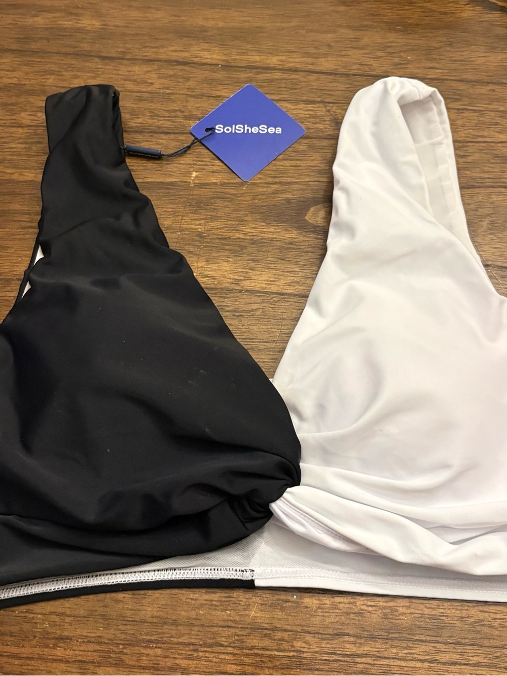 Black & White plus size Women's Bikini Top 2X